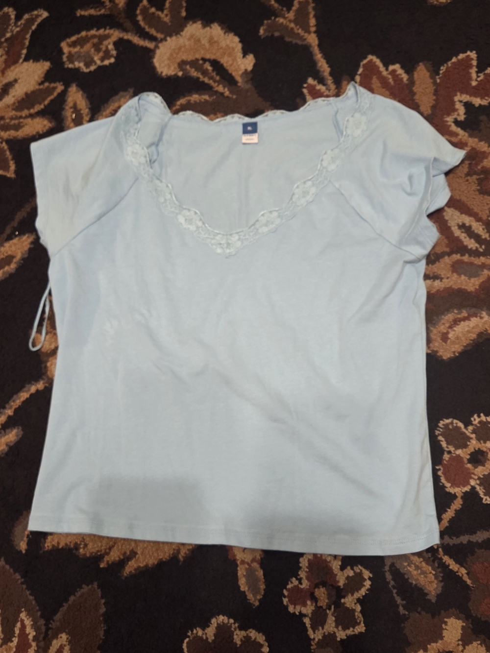 Old Navy Light Blue Lace-Trim Camisole Top